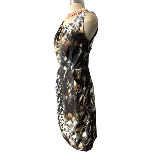 CONNECTED APPAREL Brown and Beige Sleeveless Dress Size 12 - Picture 6 of 15
